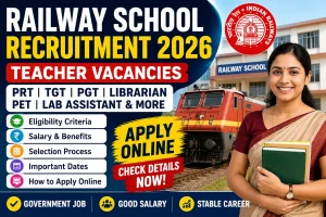 Railway School Recruitment 2026 – Apply Online for PRT, TGT, PGT and Other Teaching Posts.